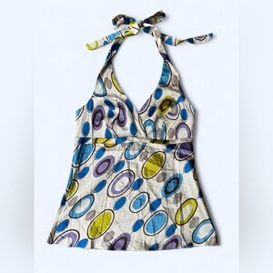 Silky vintage tie halter top Y2K